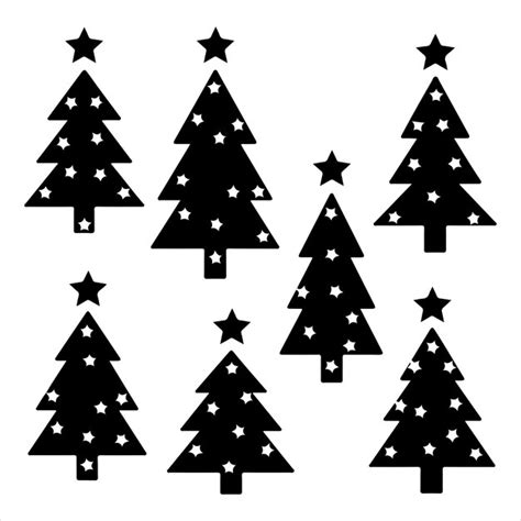 Set of christmas tree silhouette | Premium Vector