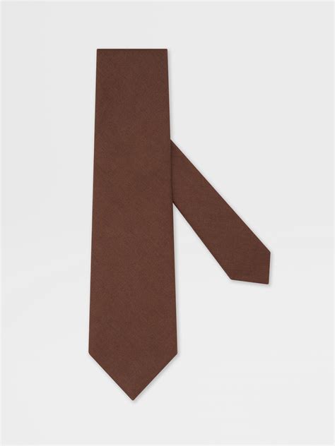 Corbata en Oasi Lino Color Marrón Oscuro SS24 30770280 | Zegna AR