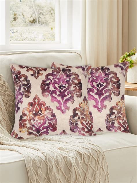 Best Print Beige Velvet Cushion Cover | Tesmare