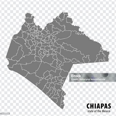 State Chiapas Of Mexico Map On Transparent Background Blank Map Of ...