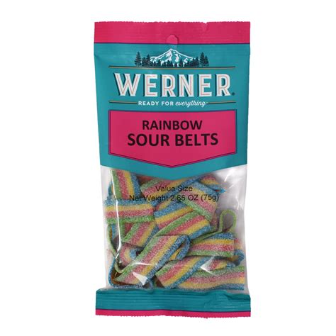 Rainbow Sour Belts - Werner Gourmet Meat Snacks
