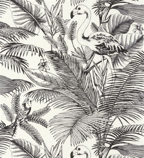 Papel pintado tropical palmeras y flamencos - Palmer Botanic 126857