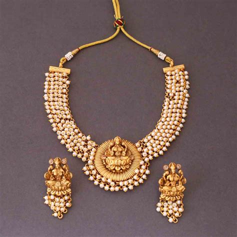 Ivory Ushma Temple Jewellery Set- New Arrival – Bling Bag