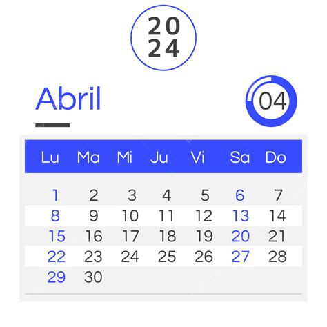 2024 Spanish Calendar Simple April, Two Thousand And Twenty Four, Spain ...