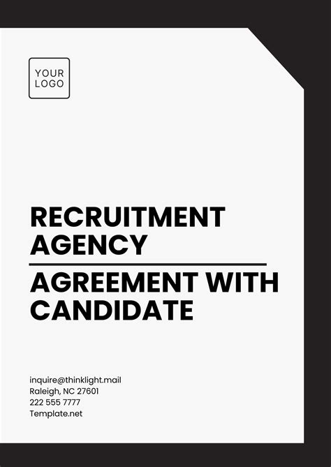 Free Recruitment Agency Agreement with Candidate Template to Edit Online