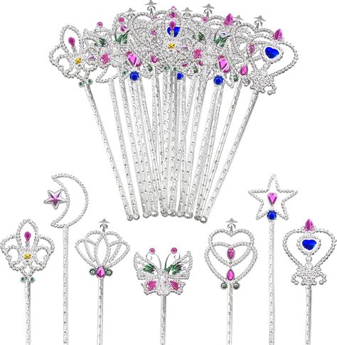 Buy 21 Piece Fairy Metal Magic Dress-Up Wand Princess Wand Set Magic ...