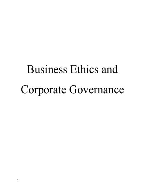 1.business Ethics and Corporate Governance | PDF | Business Ethics ...