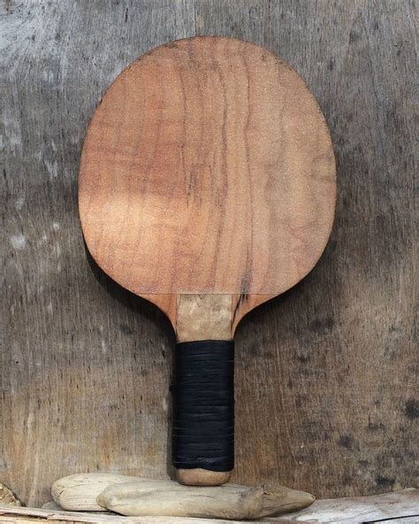 Maple Sandpaper Square Ping Pong Paddle w/ Wrapped Leather Handle http ...
