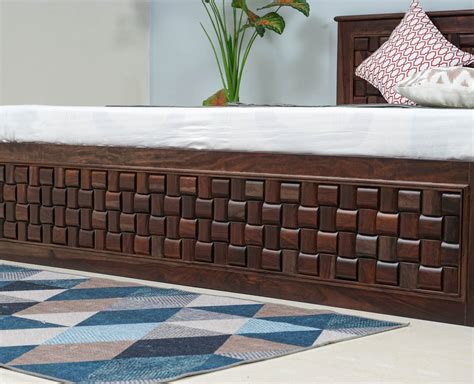 Pune Solid Wood King Size Bed with Box Storage