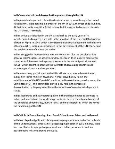 UNIT 3 - internationlal relations - India’s membership and ...