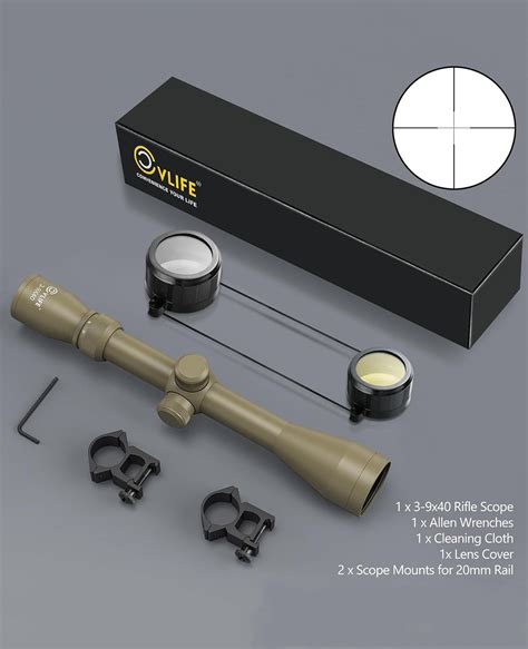 CVLIFE FoxSpook 3-9x40 Riflescope R4 Reticle Crosshair Optics Scope wi