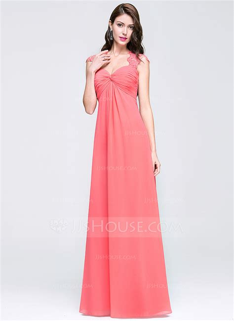 Empire Sweetheart Floor-Length Chiffon Prom Dress With Ruffle Beading ...