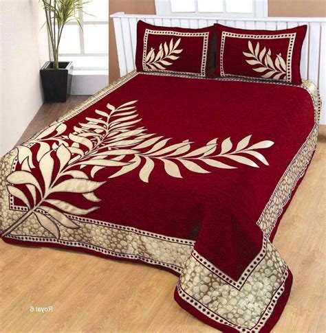 FRESH FROM LOOM 500 TC Chenille Velvet Double Bed King SizeBedsheet Cum ...