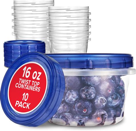 Amazon.com: Freezer Storage Containers, [6 Pack-16 Oz] Airtight Plastic ...