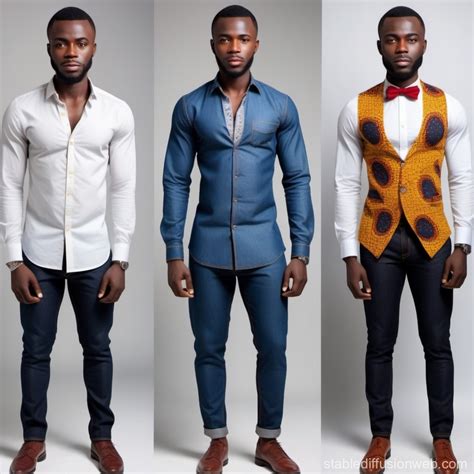 Three Postures of a Man in African and Western Attire | Stable ...