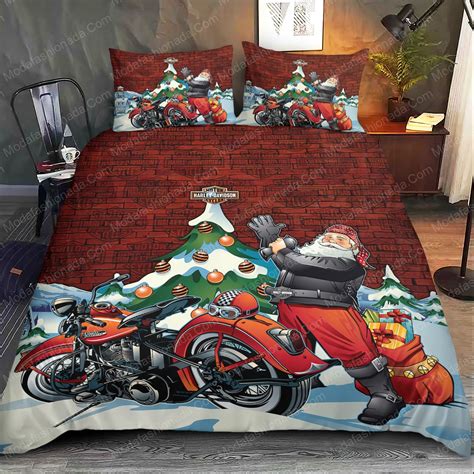 Santa Claus Harley Davidson Merry Christmas Bedding Sets - Luxury ...