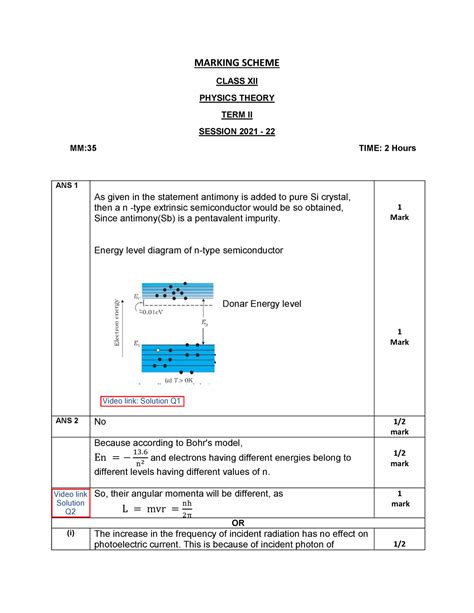 Physics-SQP Term2 MS 2022 - MARKING SCHEME CLASS XII PHYSICS THEORY ...