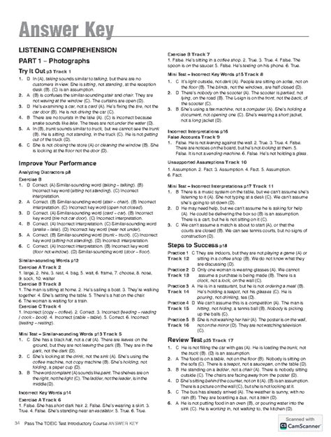 Pass the TOEIC Test Introductory Course Answer Key - Studocu