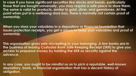 PPT - Custodial Bank Safe Keeping Receipt (SKR) PowerPoint Presentation ...