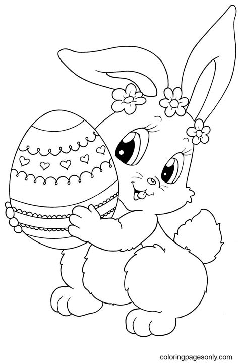 97 Easter Bunny Coloring Pages - ColoringPagesOnly.com