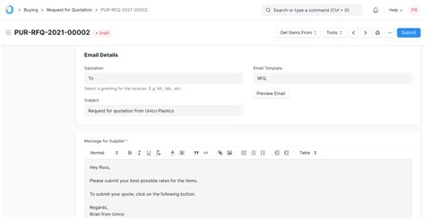 Request for Quotation