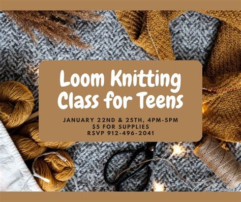 Loom Knitting Class for Teens, Charlton Public Library, Inc., Folkston ...