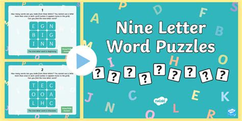 Nine Letter Word Puzzles