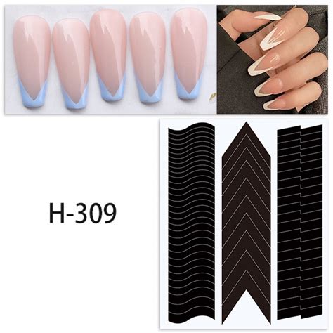 Nail Art French Tip Guide Stickers Self Adhesive Nail Stickers For ...
