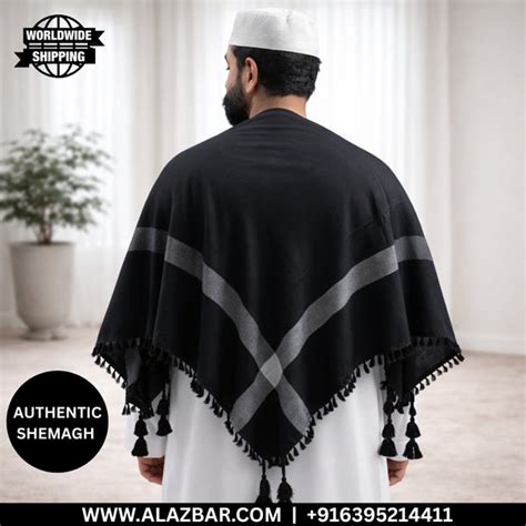 Black Shemagh with White Border by AL-AZBAR | Elegant Muslim Scarf Rum ...