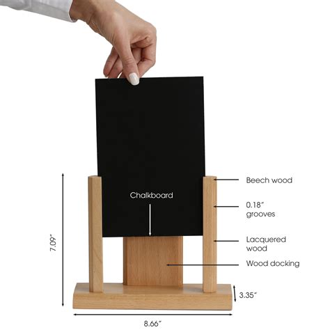 Buy M&T Displays Classic Desktop Menu Holder with Chalkboard, Portrait ...