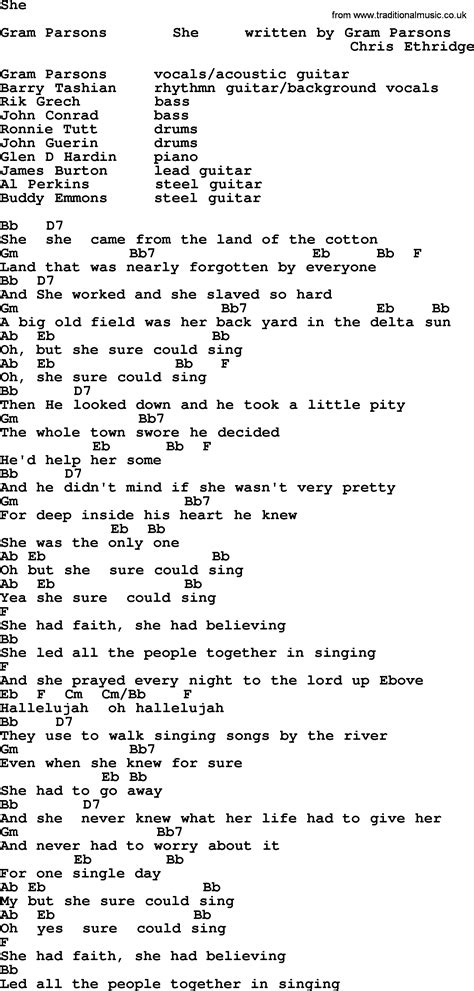 She - Bluegrass lyrics with chords