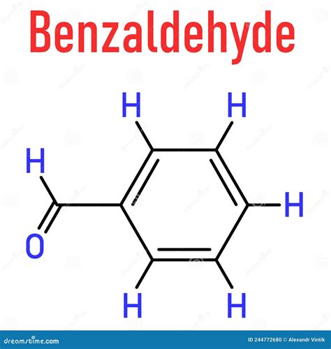 Benzaldehyde Molecule, Structural Chemical Formula, Ball-and-stick ...