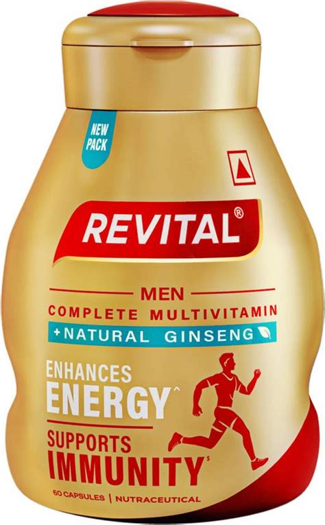 Revital H Multivitamin For Men With Natural Ginseng, 10 Vitamins & 9 ...