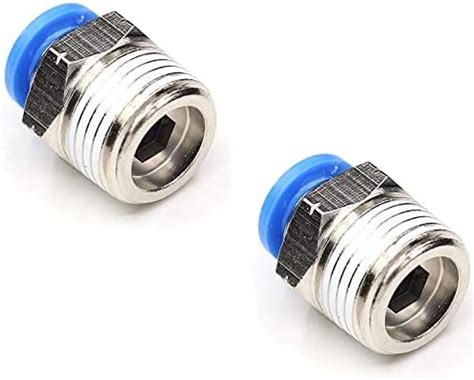 Pneumatic Straight Push to Quick Connect Fittings 1/2 Inch Male X 6mm ...