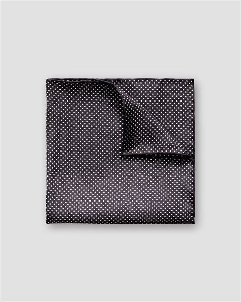 Black Polka Dots Silk Pocket Square - Eton