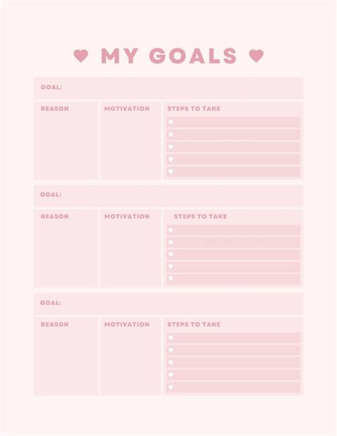 Image result for Goals Template