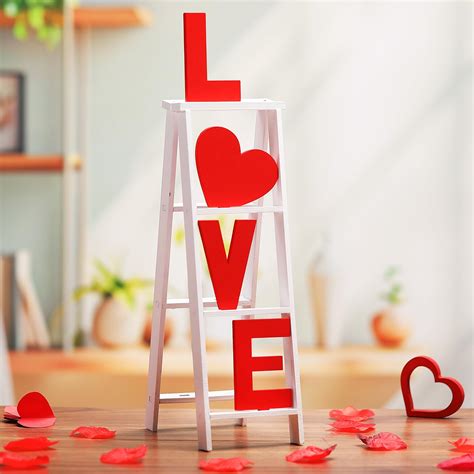 Amazon.com: Wesiti Valentine Love Ladder Tabletop Decoration Valentine ...