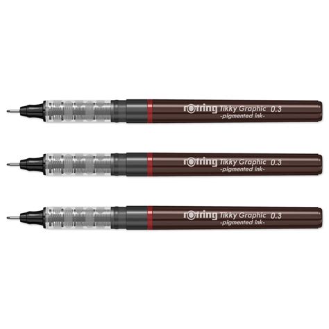 Rotring 3 Tikky Graphic Fineliner Pens Set Professional Drawing Pens ...
