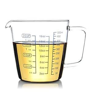 Buy Rocaware 2 Cup Borosilicate Glass Measuring With 50ML Intervals ...