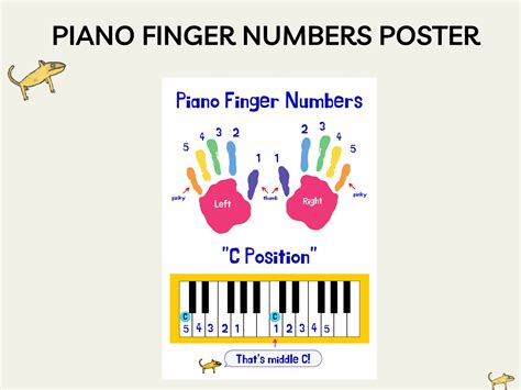 Piano Finger Numbers Poster, C Position Piano Worksheet, Music Theory ...