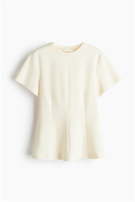 Waisted top - Pale yellow - Ladies | H&M IN