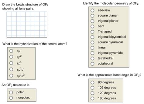 Solved Identify the molecular geometry of OF2 Draw the Lewis | Chegg.com