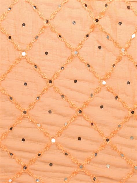 Embroidered Chiffon Dupatta with Mirror Work Dupatta Bazaar