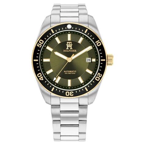Tommy Hilfiger Automatic Green Dial Stainless Steel Strap Watch For Me