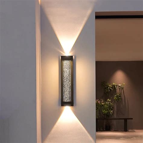 Bubble Glass LED Outdoor Wall Porch Light, Waterproof Black External ...