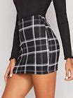 Black and White High Waist Plaid Print Bodycon Mini Skirt – Wear.Style