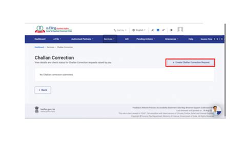 Challan Correction Request User Manual | Income Tax Department