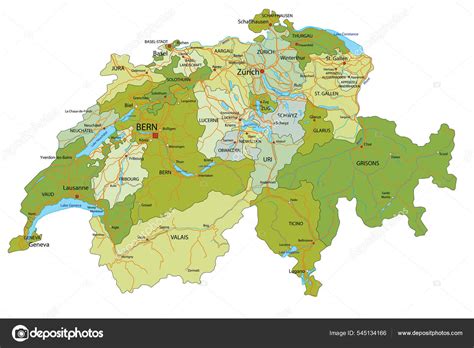 Mapa Politico De Suiza