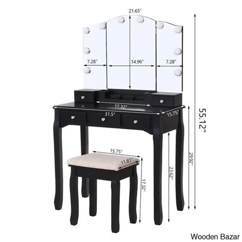 Wooden Bazar Hayword Vanity Dressing Table Design With Drawers | Wooden ...