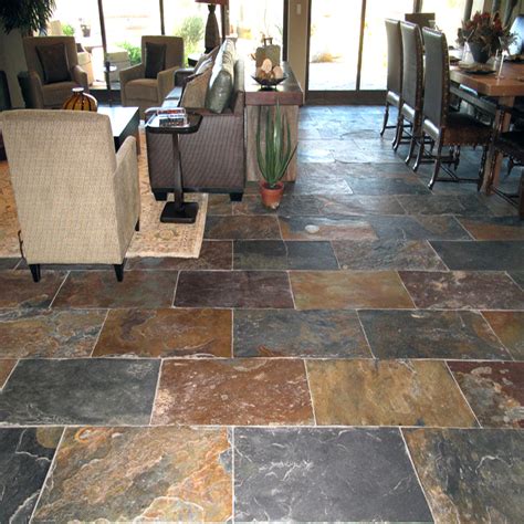 Living Room Floor Tiles | Natural Stone Tiles | California Gold Slate ...